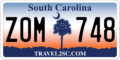SC license plate ZOM748