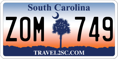 SC license plate ZOM749