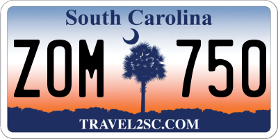 SC license plate ZOM750