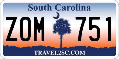 SC license plate ZOM751