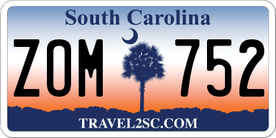 SC license plate ZOM752