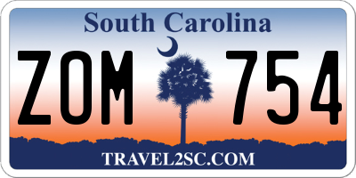 SC license plate ZOM754