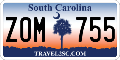 SC license plate ZOM755