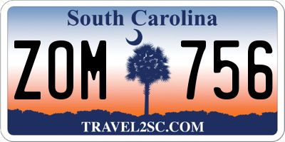 SC license plate ZOM756
