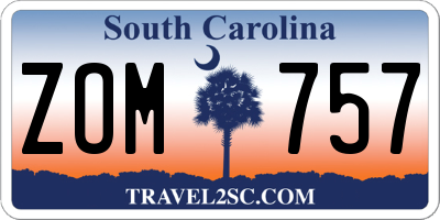 SC license plate ZOM757