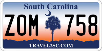 SC license plate ZOM758