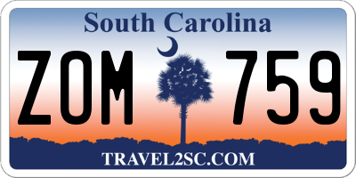 SC license plate ZOM759