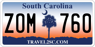 SC license plate ZOM760
