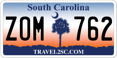 SC license plate ZOM762