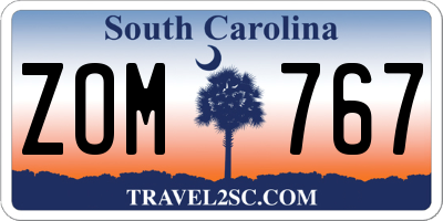 SC license plate ZOM767