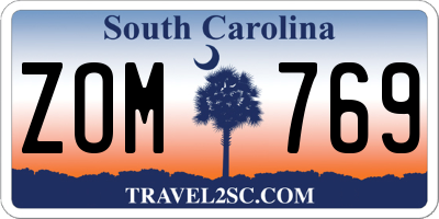 SC license plate ZOM769