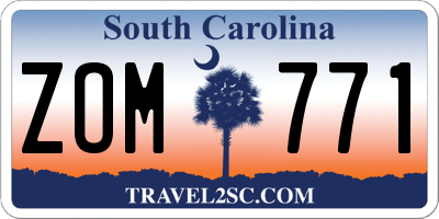 SC license plate ZOM771