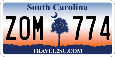 SC license plate ZOM774