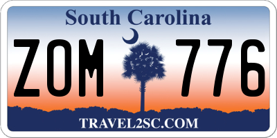 SC license plate ZOM776