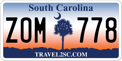 SC license plate ZOM778