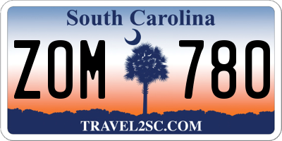 SC license plate ZOM780