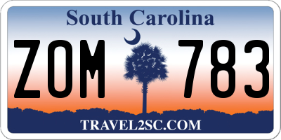 SC license plate ZOM783