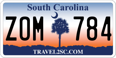 SC license plate ZOM784