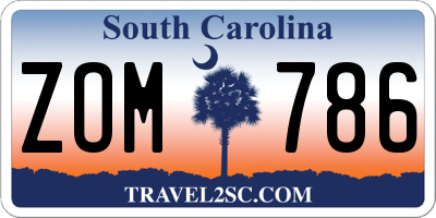 SC license plate ZOM786