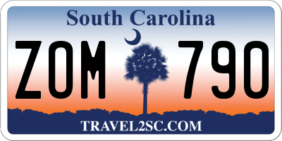 SC license plate ZOM790