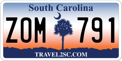 SC license plate ZOM791