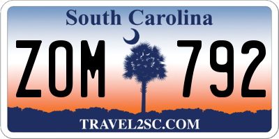 SC license plate ZOM792