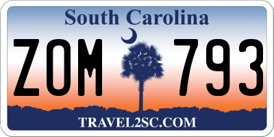 SC license plate ZOM793