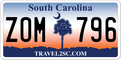 SC license plate ZOM796