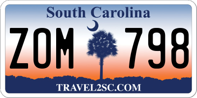 SC license plate ZOM798