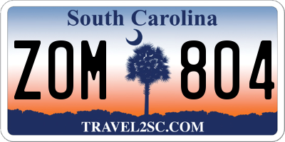 SC license plate ZOM804