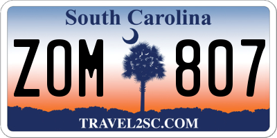 SC license plate ZOM807