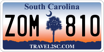 SC license plate ZOM810