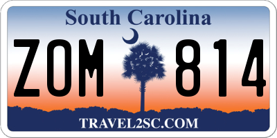 SC license plate ZOM814