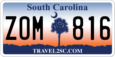 SC license plate ZOM816