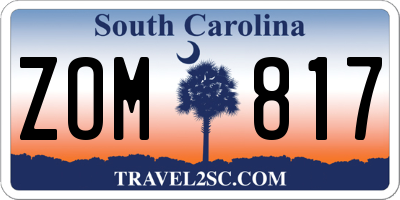 SC license plate ZOM817