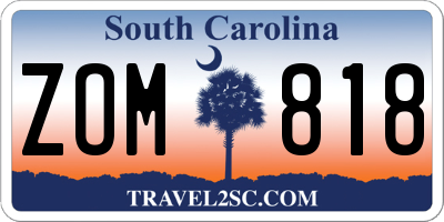 SC license plate ZOM818