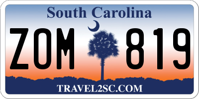 SC license plate ZOM819