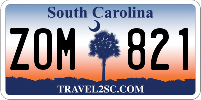 SC license plate ZOM821