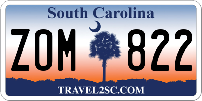 SC license plate ZOM822