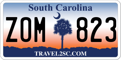 SC license plate ZOM823