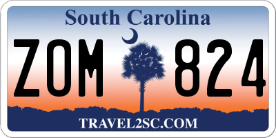 SC license plate ZOM824