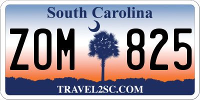 SC license plate ZOM825