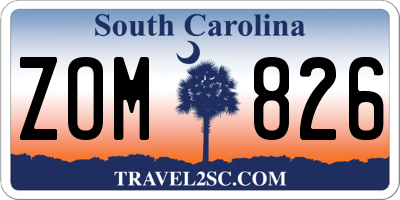 SC license plate ZOM826