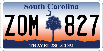 SC license plate ZOM827