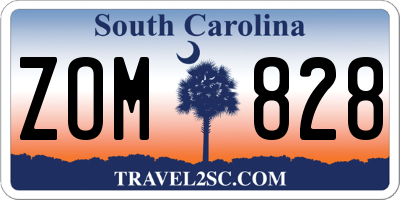 SC license plate ZOM828