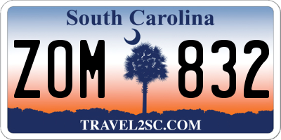 SC license plate ZOM832