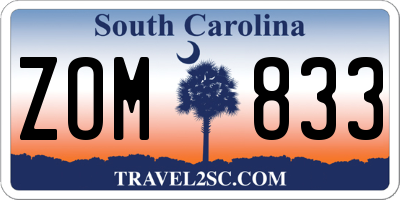 SC license plate ZOM833