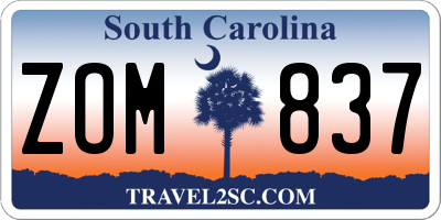 SC license plate ZOM837