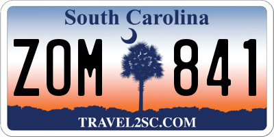 SC license plate ZOM841