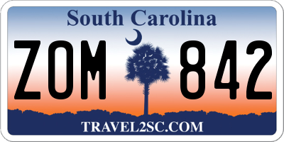 SC license plate ZOM842